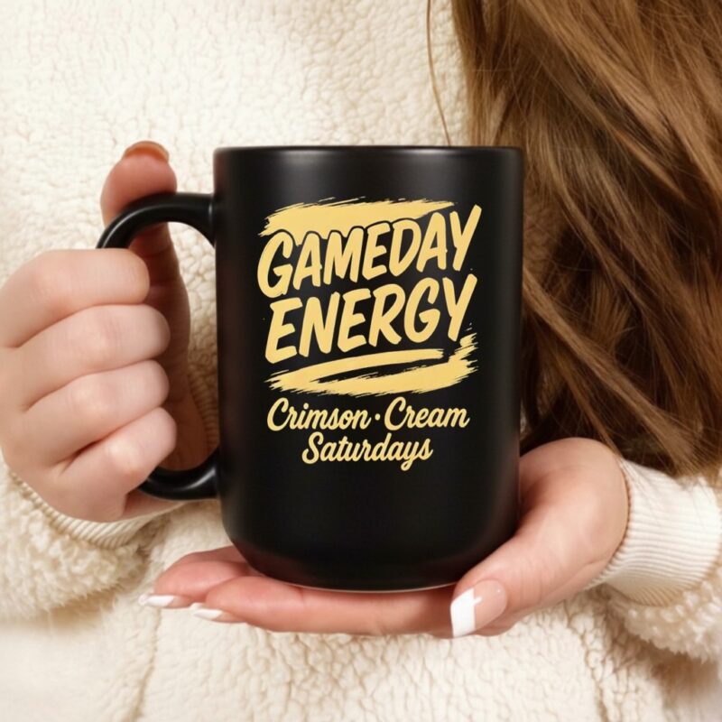 Crimson and Cream Saturdays gameday energy_Ceramic Mug