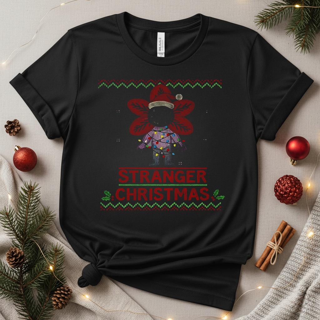 Demogorgon Santa Stranger Christmas Stranger Things parody Merry Christmas_T-Shirt Demogorgon Santa Stranger Christmas Stranger Things parody Merry Christmas_T-Shirt