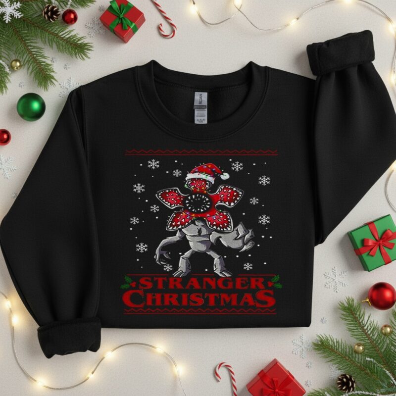 Demogorgon Stranger Things Stranger Christmas_Crewneck Sweatshirt
