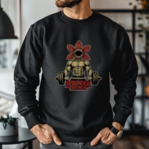 Demogorgon weightlifting Stronger Things Stranger Things parody_Crewneck Sweatshirt