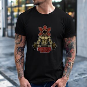 Demogorgon weightlifting Stronger Things Stranger Things parody_T-Shirt