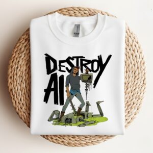 Destroy All AI robot_Crewneck Sweatshirt
