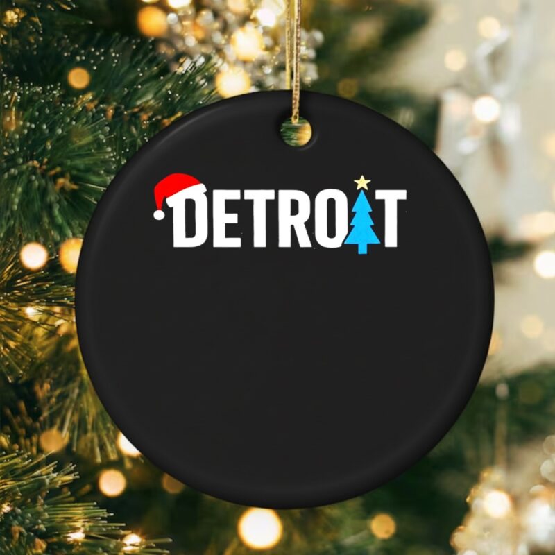 Detroit with Santa hat Christmas tree_Ornaments