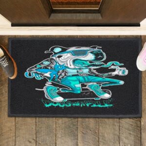 Dogs In Apile Skater Dog_Rubber Doormat