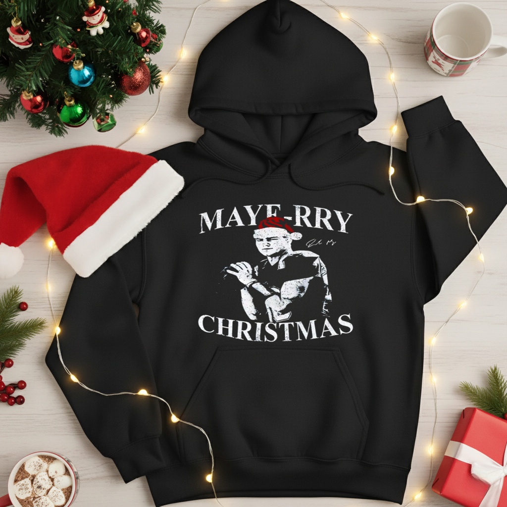 Drake Maye Santa maye-merry Christmas_Hoodie Drake Maye Santa maye-merry Christmas_Hoodie