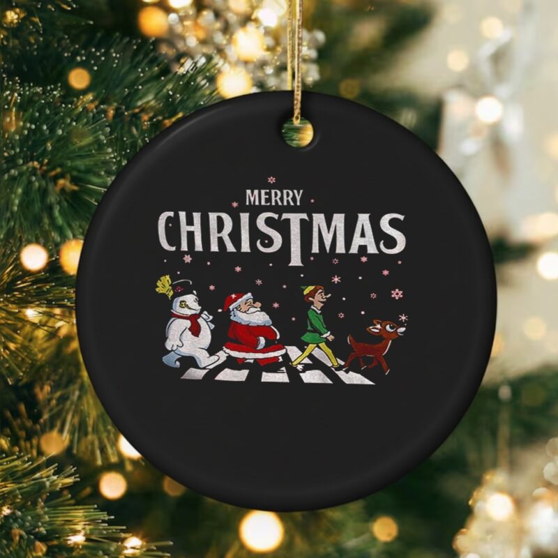 Elf Santa and Snowman Abbey Road Merry Christmas_Ornaments