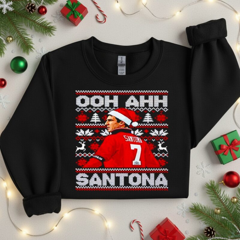 Eric Cantona Ooh Ahh Santona Christmas_Crewneck Sweatshirt
