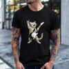 Funny Cat Playing Guitar Rock and Roll_T-Shirt