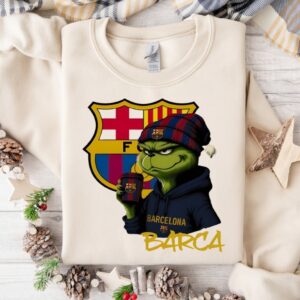 Grinch Barcelona FC Crest_Crewneck Sweatshirt