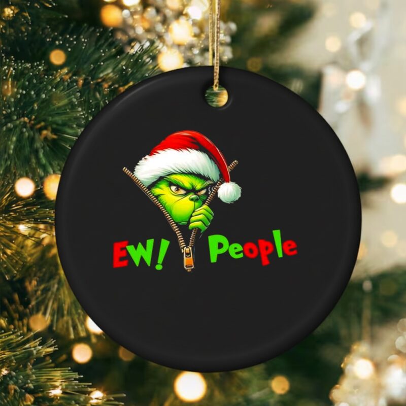 Grinch Christmas Santa hat Ew People_Ornaments