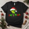 Grinch Christmas Santa hat Ew People_T-Shirt