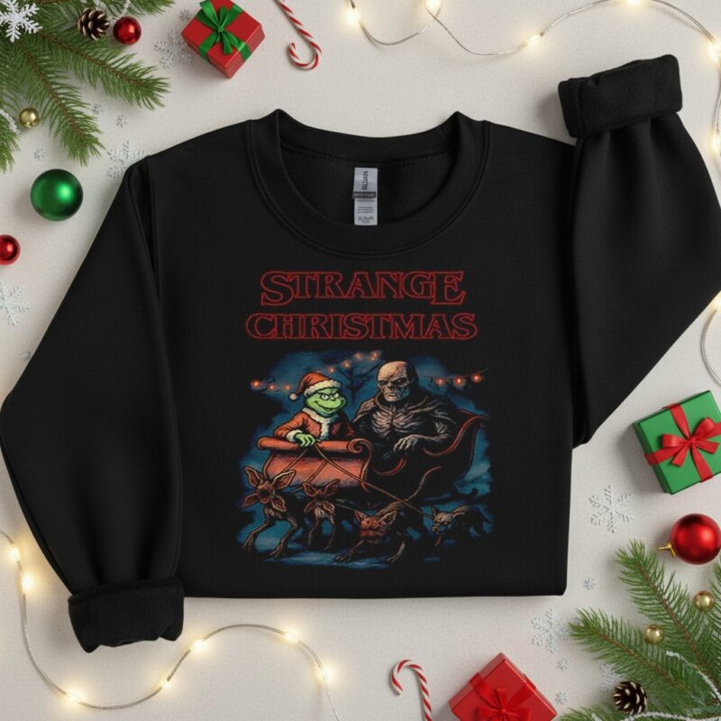Grinch Parody Stranger Things Christmas Stranger Christmas_Crewneck Sweatshirt