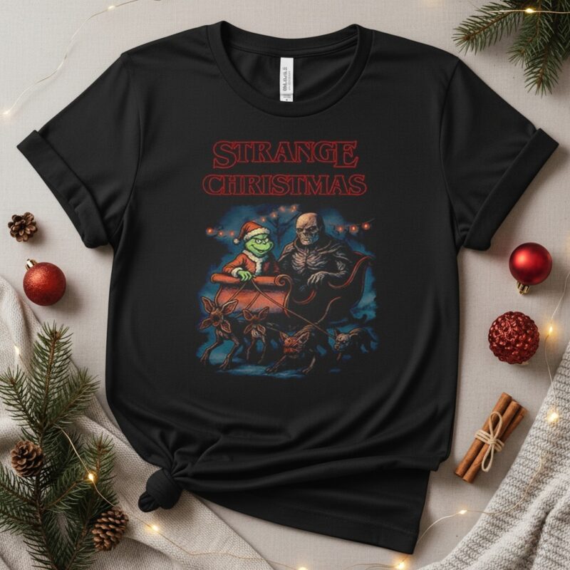 Grinch Parody Stranger Things Christmas Stranger Christmas_T-Shirt