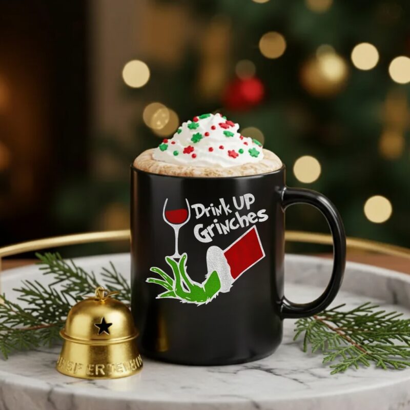 Grinch hand drink up Grinches Merry Christmas 2025_Ceramic Mug