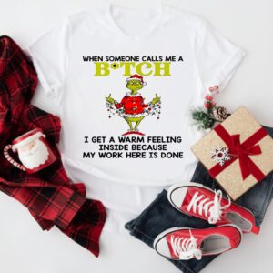Grinch middle finger when someone calls me a Bitch_T-Shirt