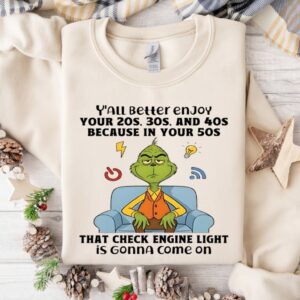 Grinch that check engine light is gonna come on_Crewneck Sweatshirt
