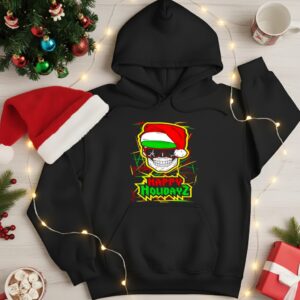 Happy Holidayz Skull Santa hat_Hoodie