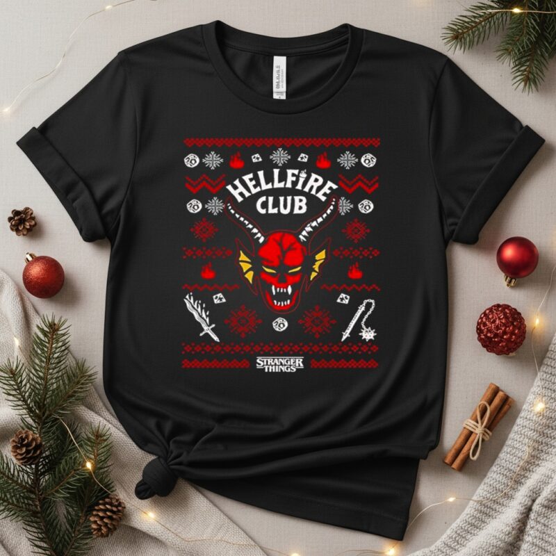 Hellfire Club Stranger Things Christmas_T-Shirt