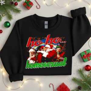 Ho Ho Homosexual Santa kiss elf Christmas_Crewneck Sweatshirt