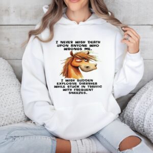 Horse I never wish death upon anyone who wrongs me_Hoodie