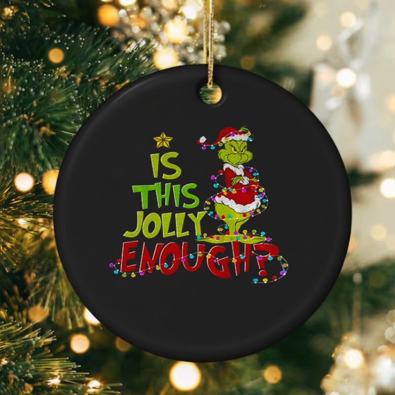 Is this jolly enough Grinch Santa Merry Christmas_Ornaments