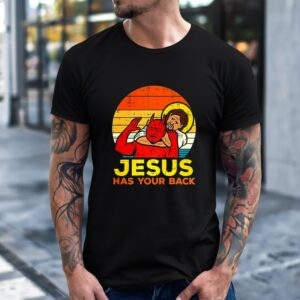 Jesus has your back Jiu Jitsu Christian vintage_T-Shirt