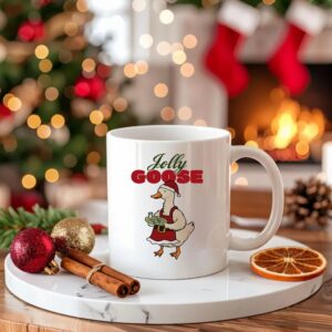 Jolly goose Santa Claus costume Christmas_Ceramic Mug