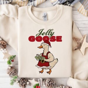 Jolly goose Santa Claus costume Christmas_Crewneck Sweatshirt