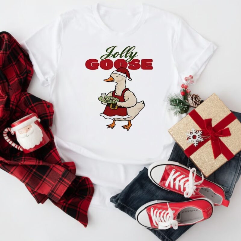 Jolly goose Santa Claus costume Christmas_T-Shirt