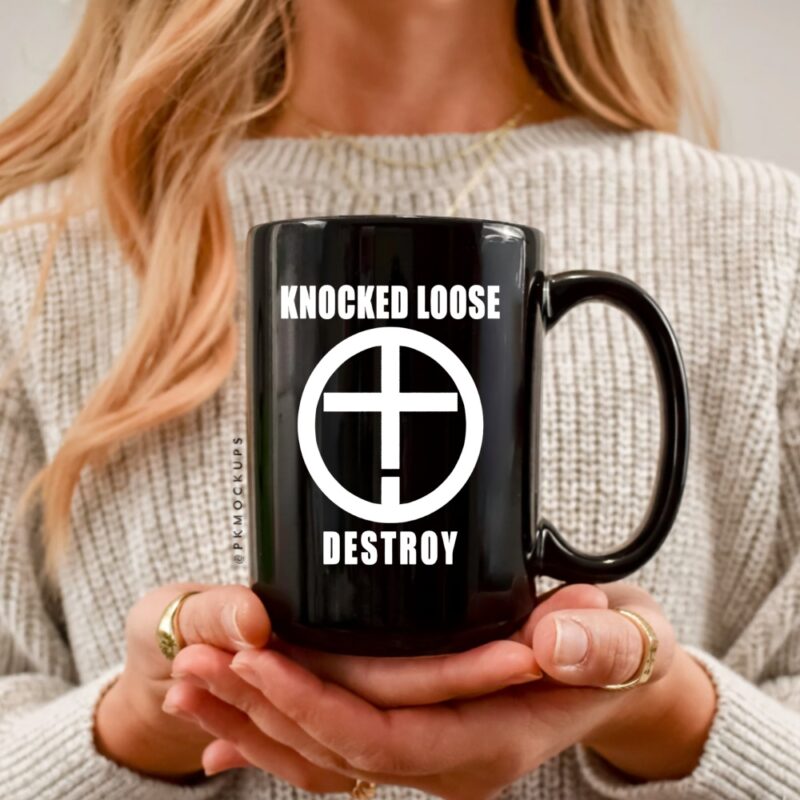 Knocked Loose destroy Cross circle_Ceramic Mug