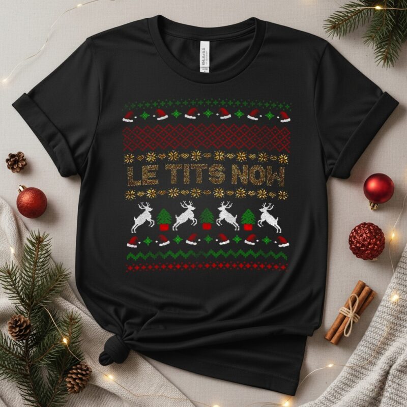 Le Tits Now Merry Christmas_T-Shirt
