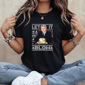 Let it blow Donald Trump and Bill Clinton ugly Christmas caricature_Ladies T-Shirt