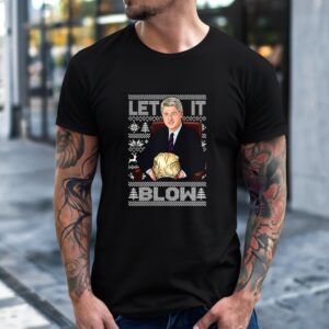 Let it blow Donald Trump and Bill Clinton ugly Christmas caricature_T-Shirt