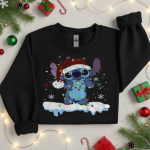 Lilo and Stitch snow winter Merry Christmas_Crewneck Sweatshirt