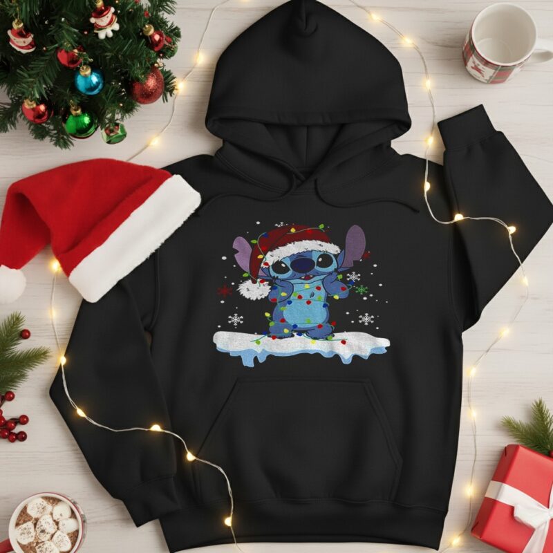 Lilo and Stitch snow winter Merry Christmas_Hoodie