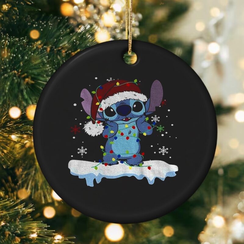 Lilo and Stitch snow winter Merry Christmas_Ornaments