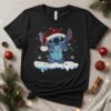 Lilo and Stitch snow winter Merry Christmas_T-Shirt
