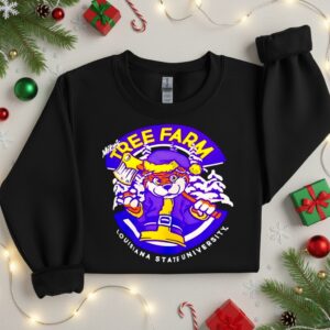 Lsu tigers tree farm Christmas mascot_Crewneck Sweatshirt