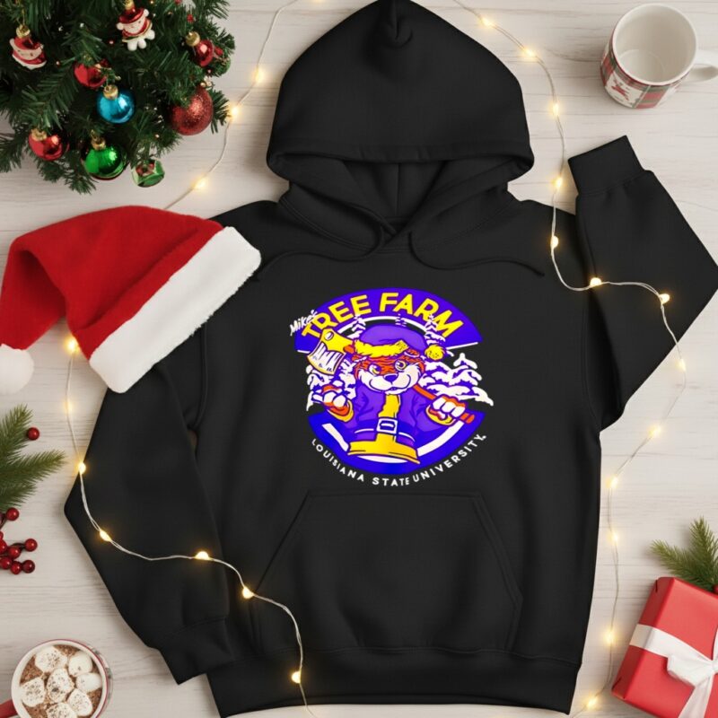Lsu tigers tree farm Christmas mascot_Hoodie