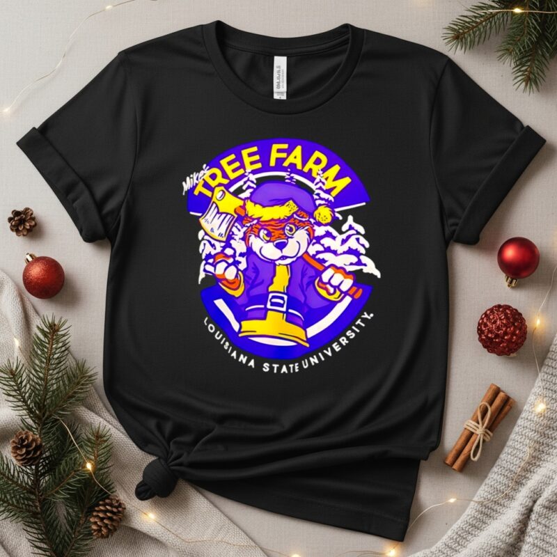 Lsu tigers tree farm Christmas mascot_T-Shirt