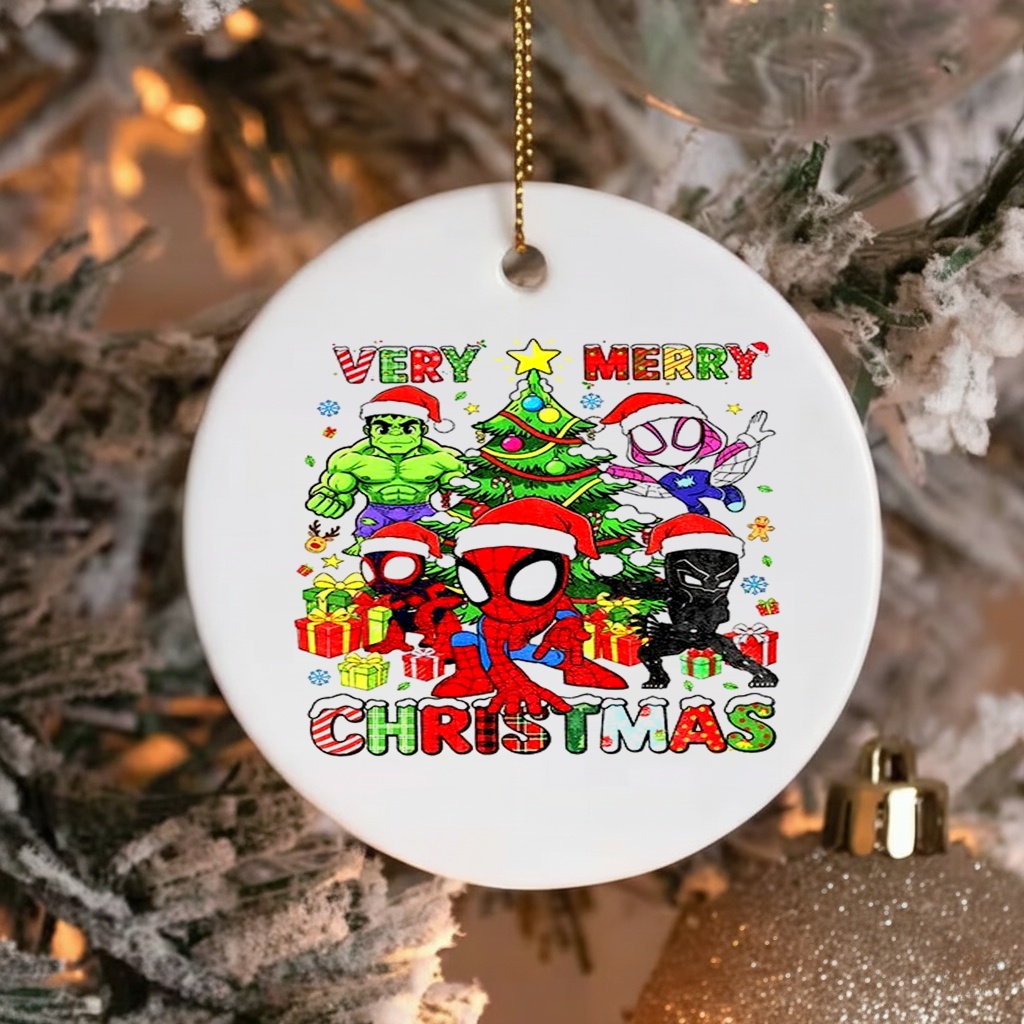 Mavel Very Merry Christmas Spidey And His Amazing Friends The Avengers_Ornaments Mavel Very Merry Christmas Spidey And His Amazing Friends The Avengers_Ornaments