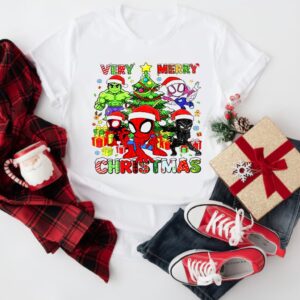 Mavel Very Merry Christmas Spidey And His Amazing Friends The Avengers_T-Shirt