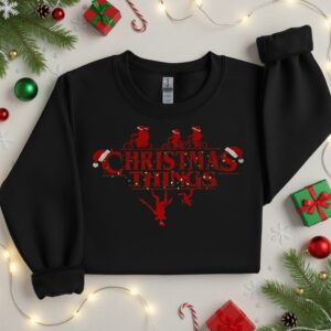 Merry Christmas Things Christmas 80s Horror Show_Crewneck Sweatshirt