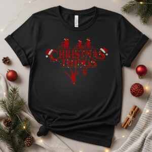 Merry Christmas Things Christmas 80s Horror Show_T-Shirt