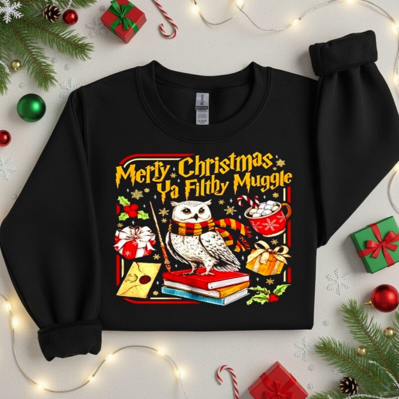 Merry Christmas Ya Filthy Muggle Hedwig_Crewneck Sweatshirt