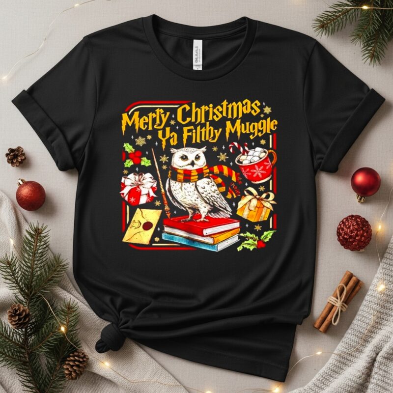 Merry Christmas Ya Filthy Muggle Hedwig_T-Shirt