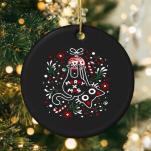 Merry Kissmyass Xmas cat playing Christmas ball_Ornaments