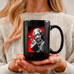 Morgan Freeman middle finger meme_Ceramic Mug