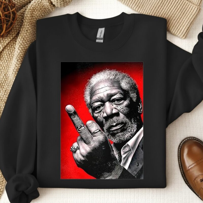 Morgan Freeman middle finger meme_Crewneck Sweatshirt