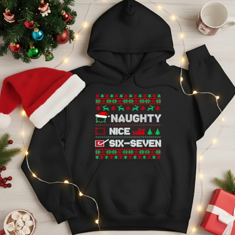 Naughty Nice Six-Seven Ugly Christmas_Hoodie